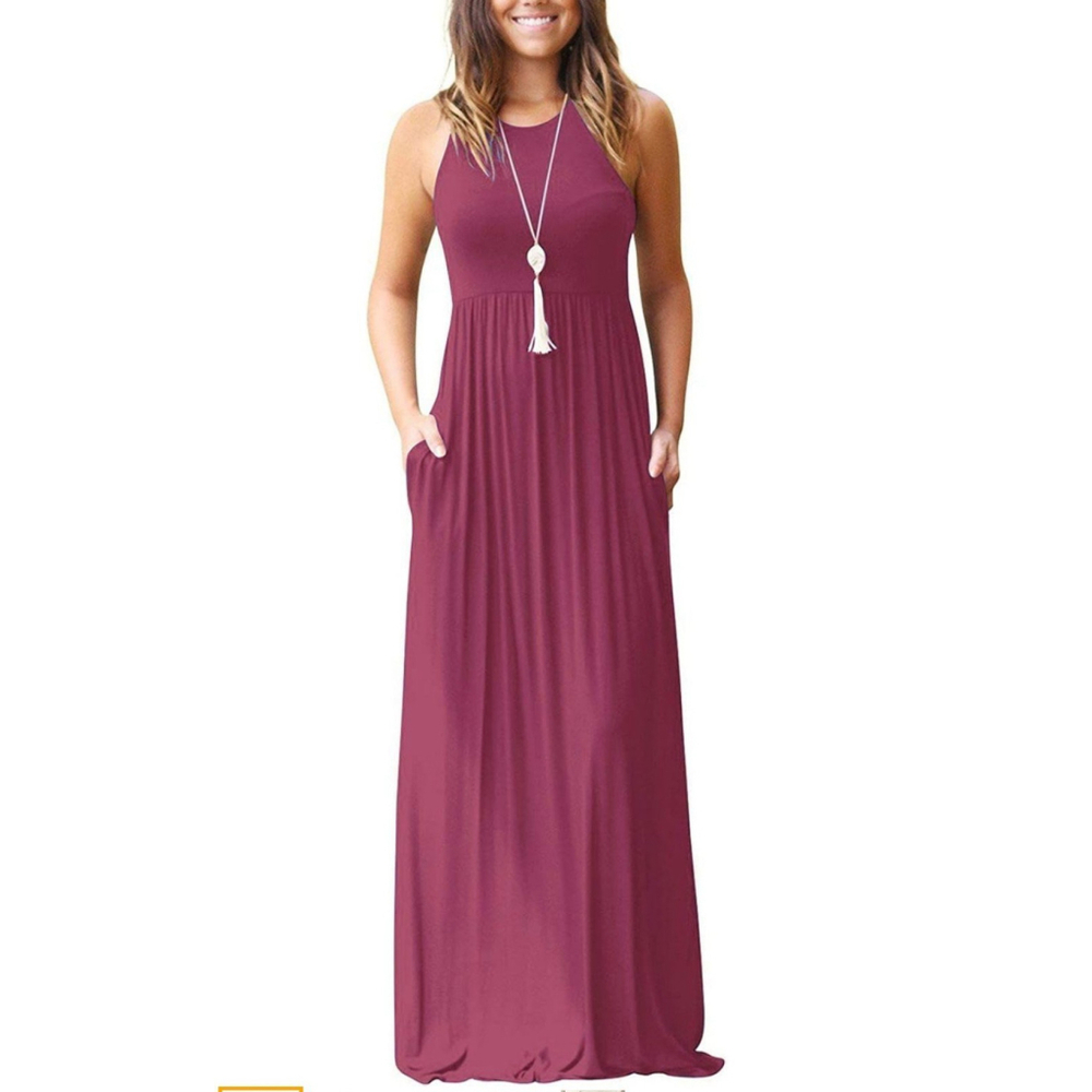 GRECERELLE Women's Sleeveless Racerback Maxi Long